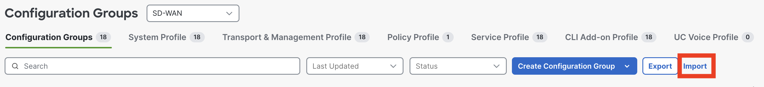 Catalog import screenshot